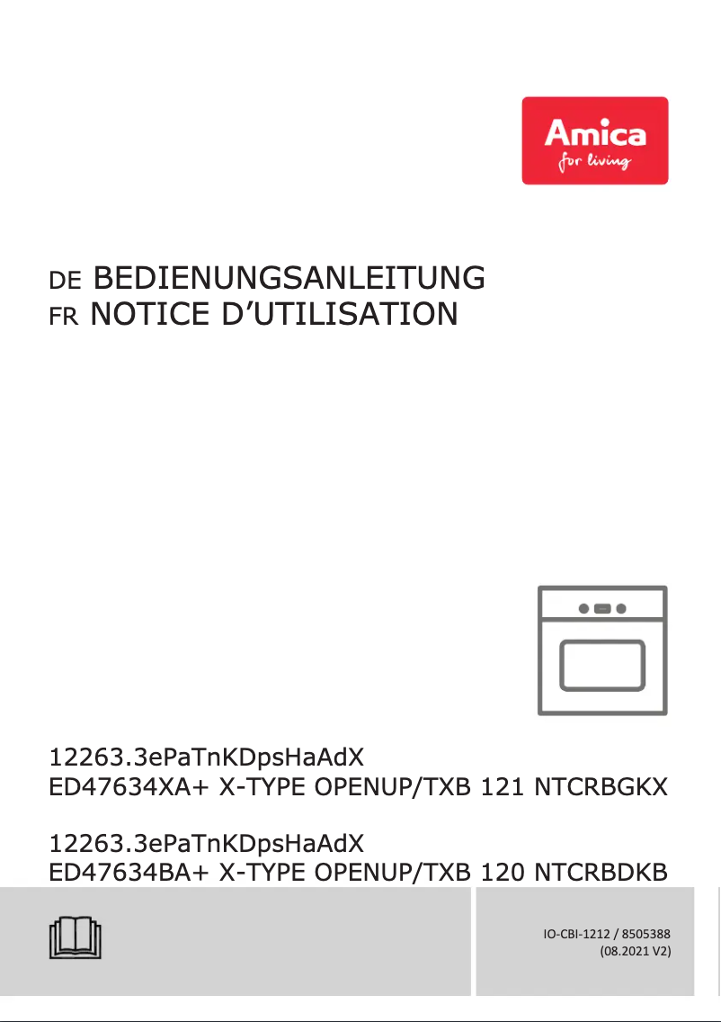 Page n°1 - Manuel utilisateur Amica ED47634BA+ X-Type OPENUP