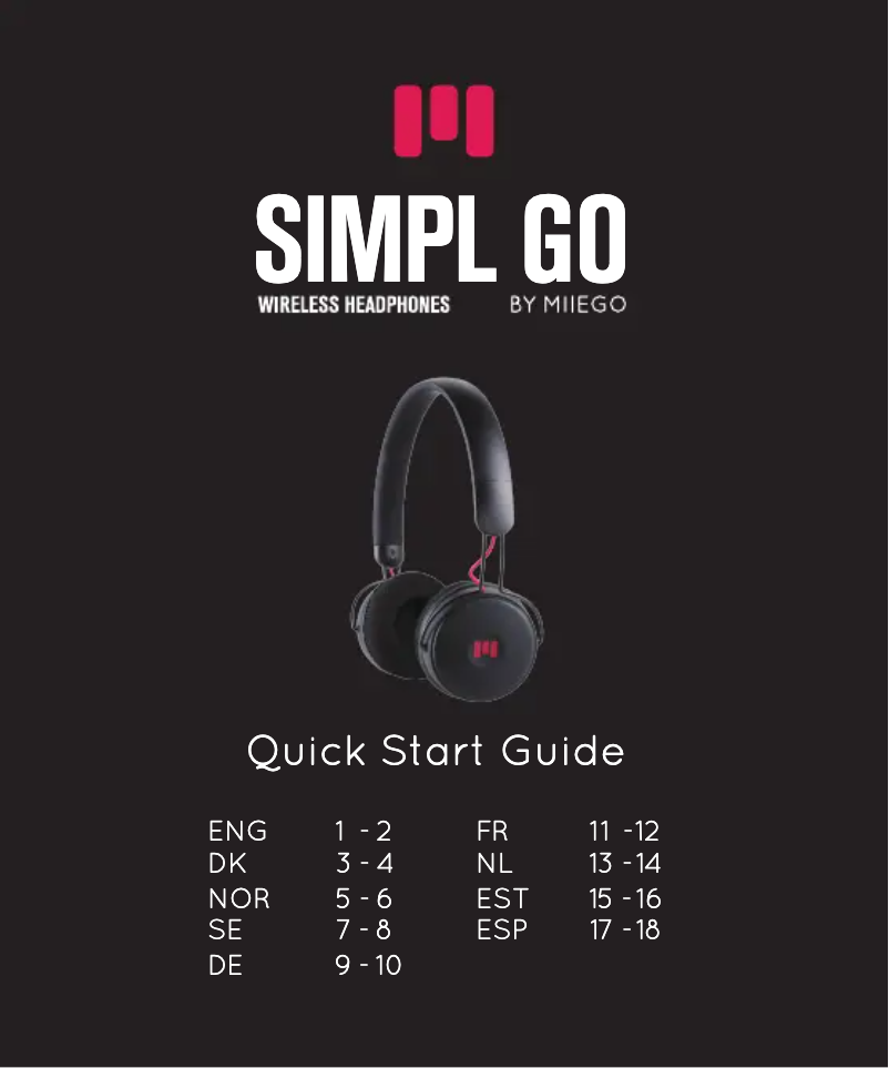 Page 1 de la notice Manuel utilisateur Miiego SIMPL GO