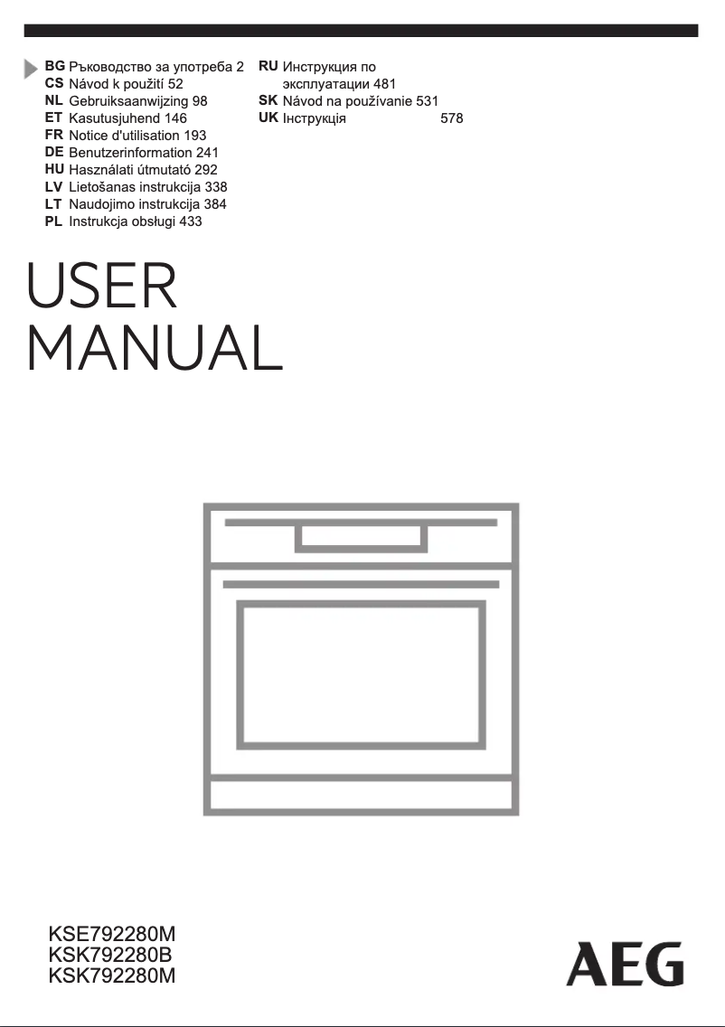 Page 1 de la notice Manuel utilisateur AEG KSK792280M