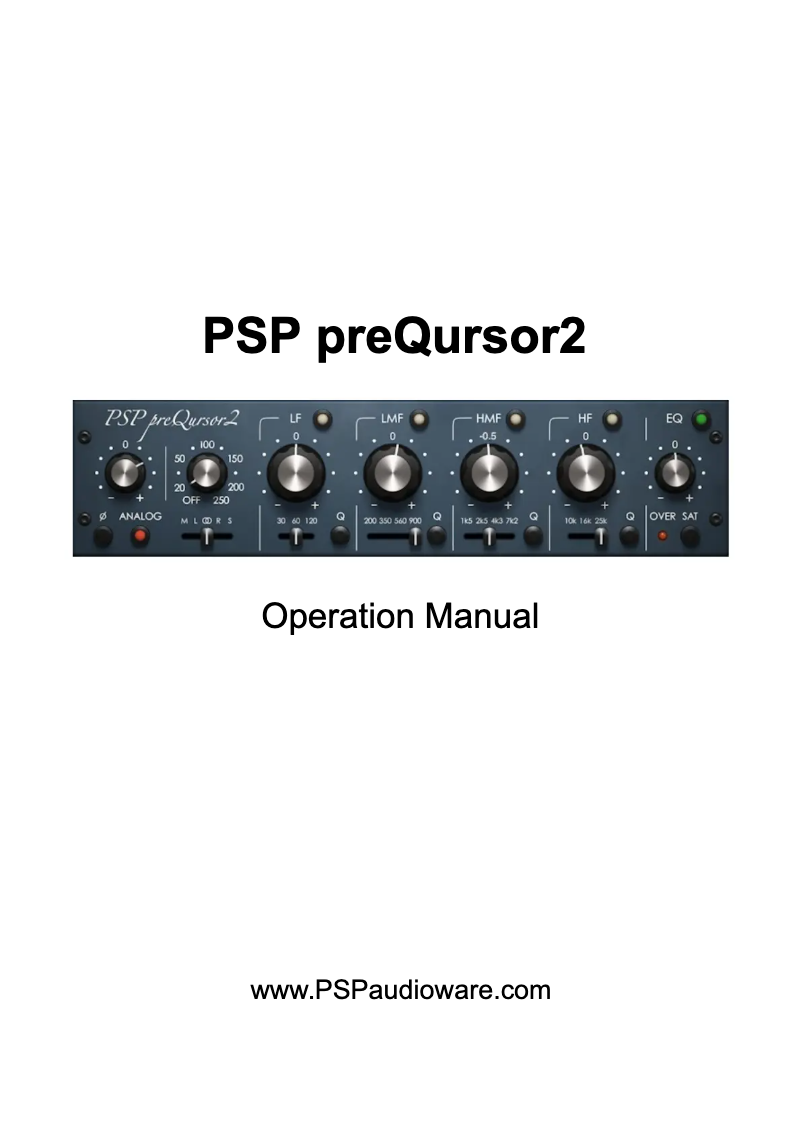 Image de la première page du manuel de l'appareil preQursor2