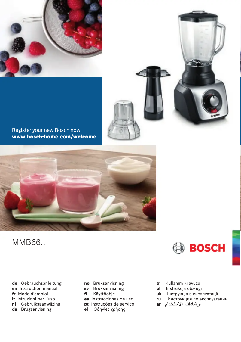 Page 1 de la notice Manuel utilisateur Bosch SilentMixx Pro MMB66G7M