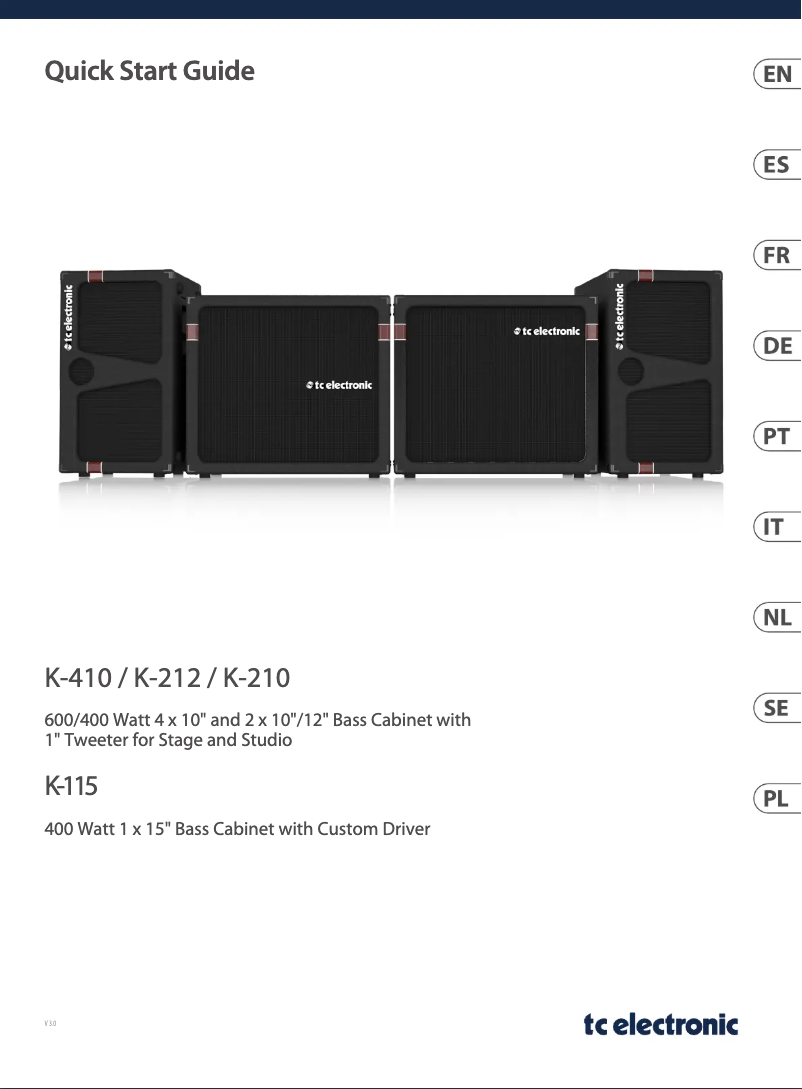 Page 1 de la notice Manuel utilisateur TC Electronic K-210