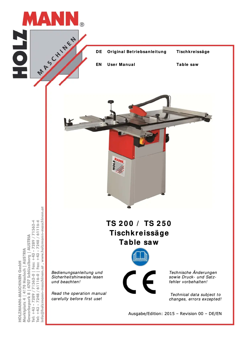 Image de la première page du manuel de l'appareil TS200