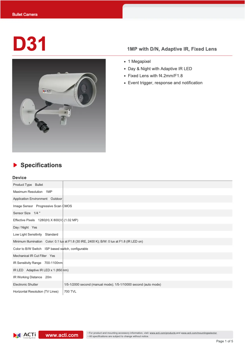 Image de la première page du manuel de l'appareil D31