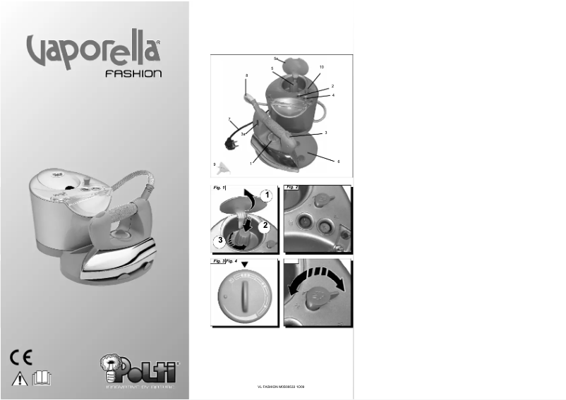 Image de la première page du manuel de l'appareil Vaporella Fashion