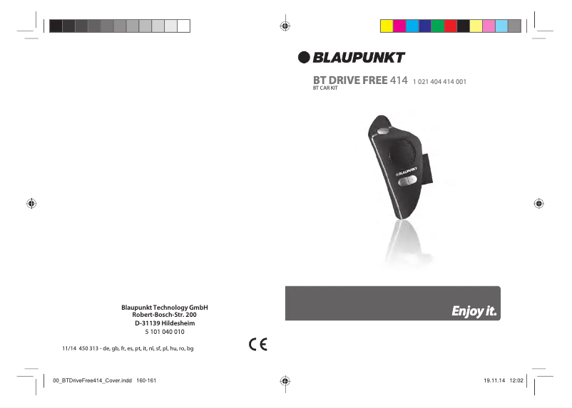 Page n°1 - Manuel utilisateur Blaupunkt BT Drive Free 414