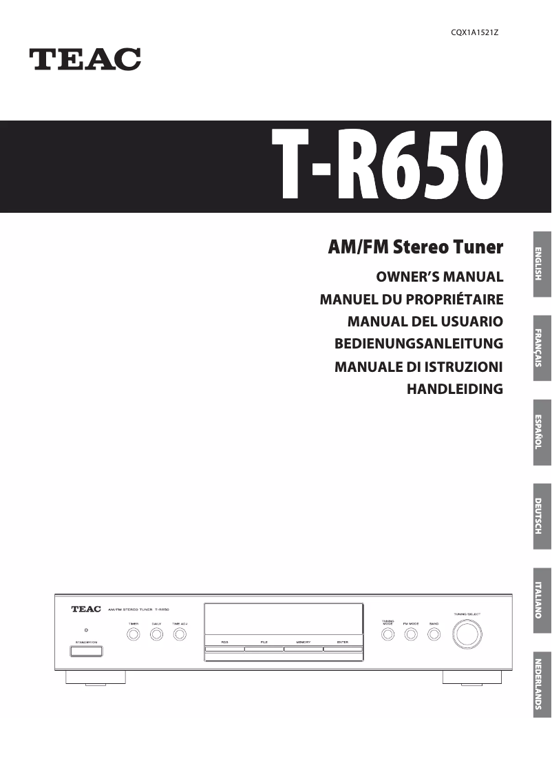Image de la première page du manuel de l'appareil T-R650