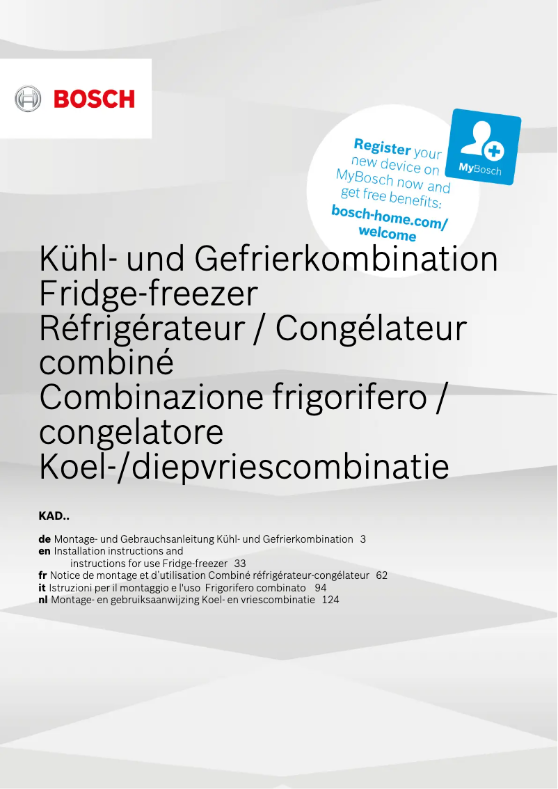 Image de la première page du manuel de l'appareil KAD92HB31