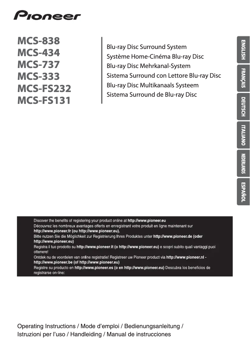 Page n°1 - Manuel utilisateur Pioneer MCS-434