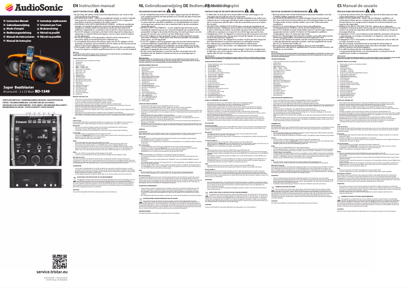 Page 1 de la notice Manuel utilisateur AudioSonic RD-1549