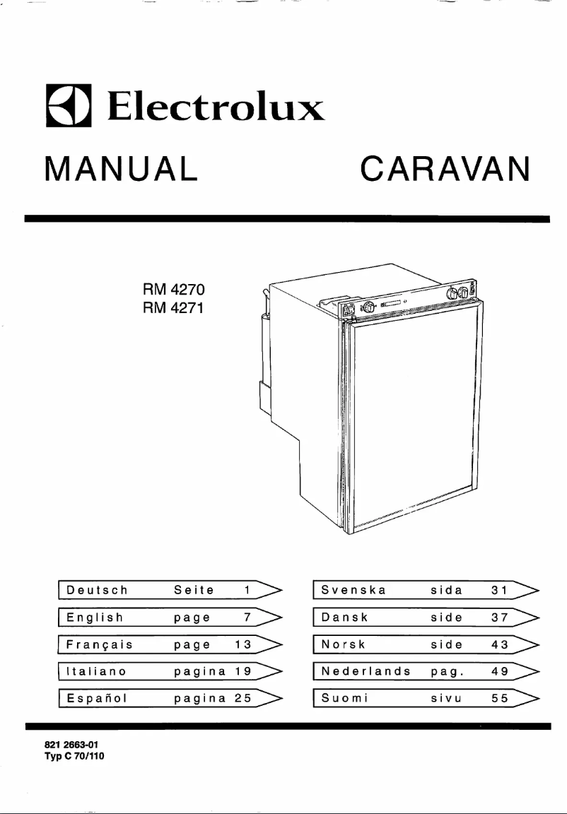 Page 1 de la notice Manuel utilisateur Electrolux RM 4271