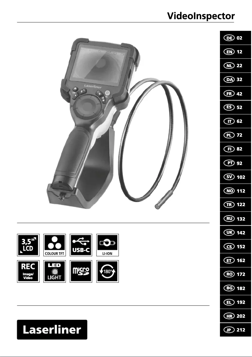 Page n°1 - Manuel utilisateur Laserliner VideoInspector 3DX