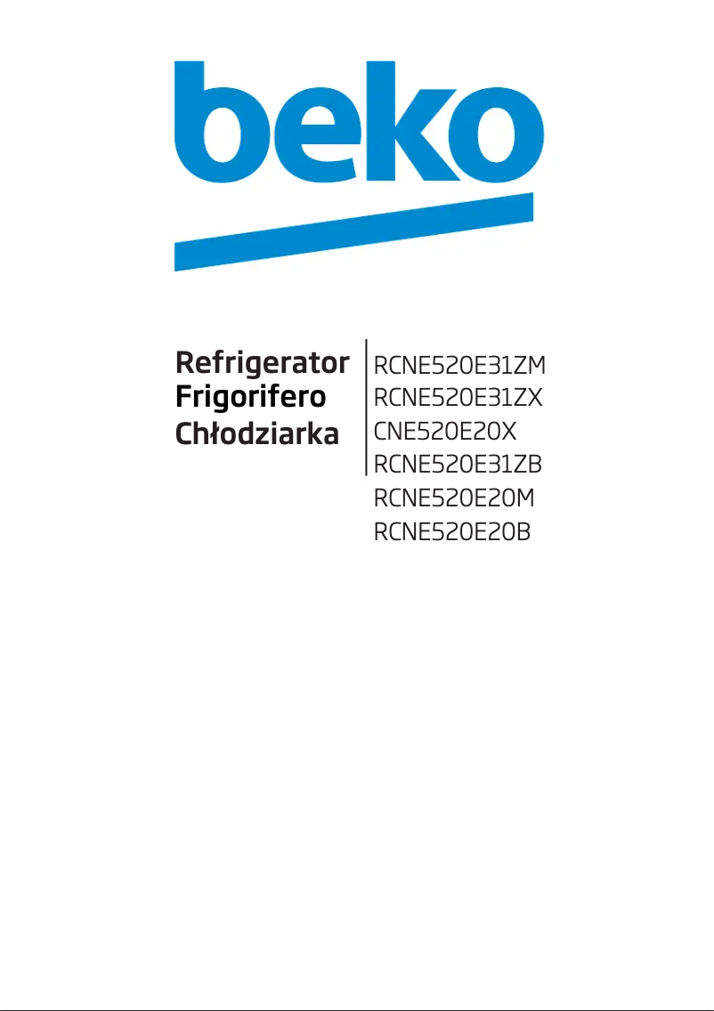 Page 1 de la notice Manuel utilisateur Beko RCNE520E31ZM