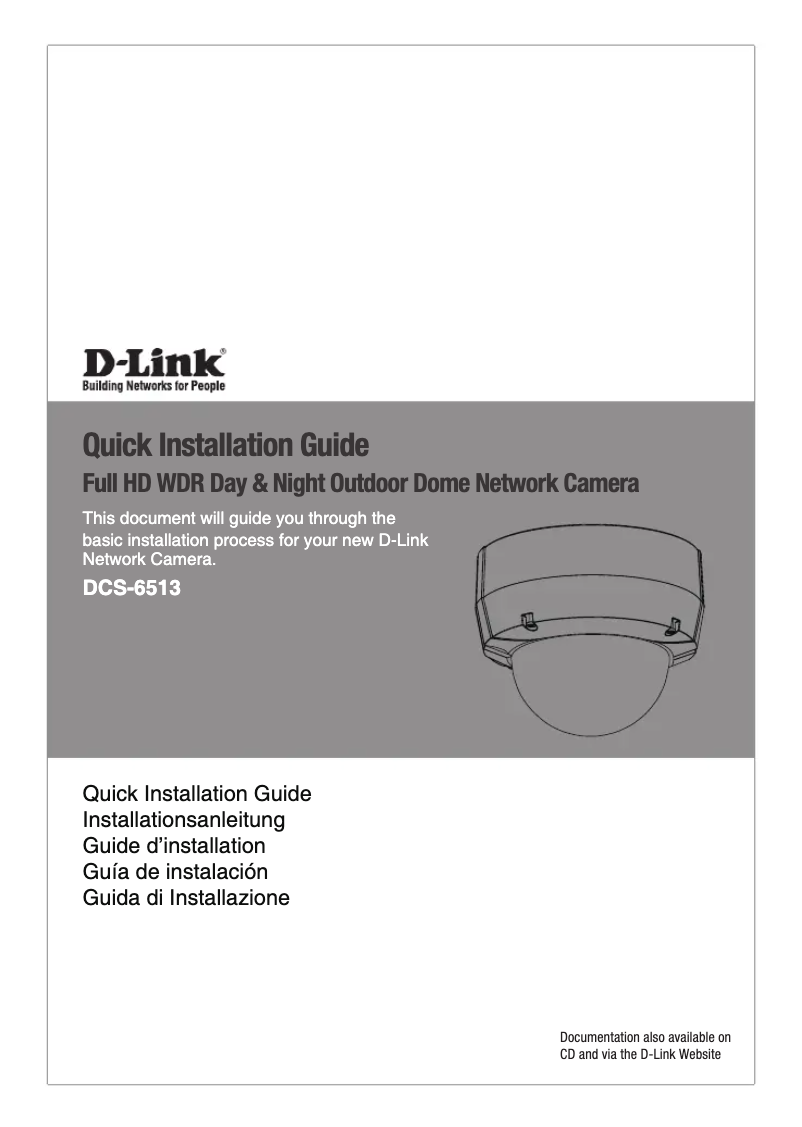 Image de la première page du manuel de l'appareil DCS-6513