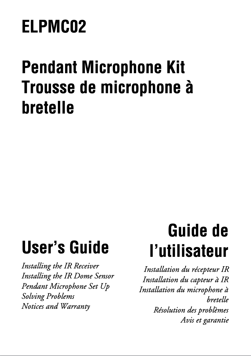 Image de la première page du manuel de l'appareil ELPMC02