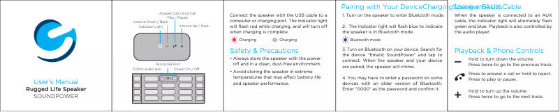 Page 1 de la notice Manuel utilisateur Ematic SoundPower