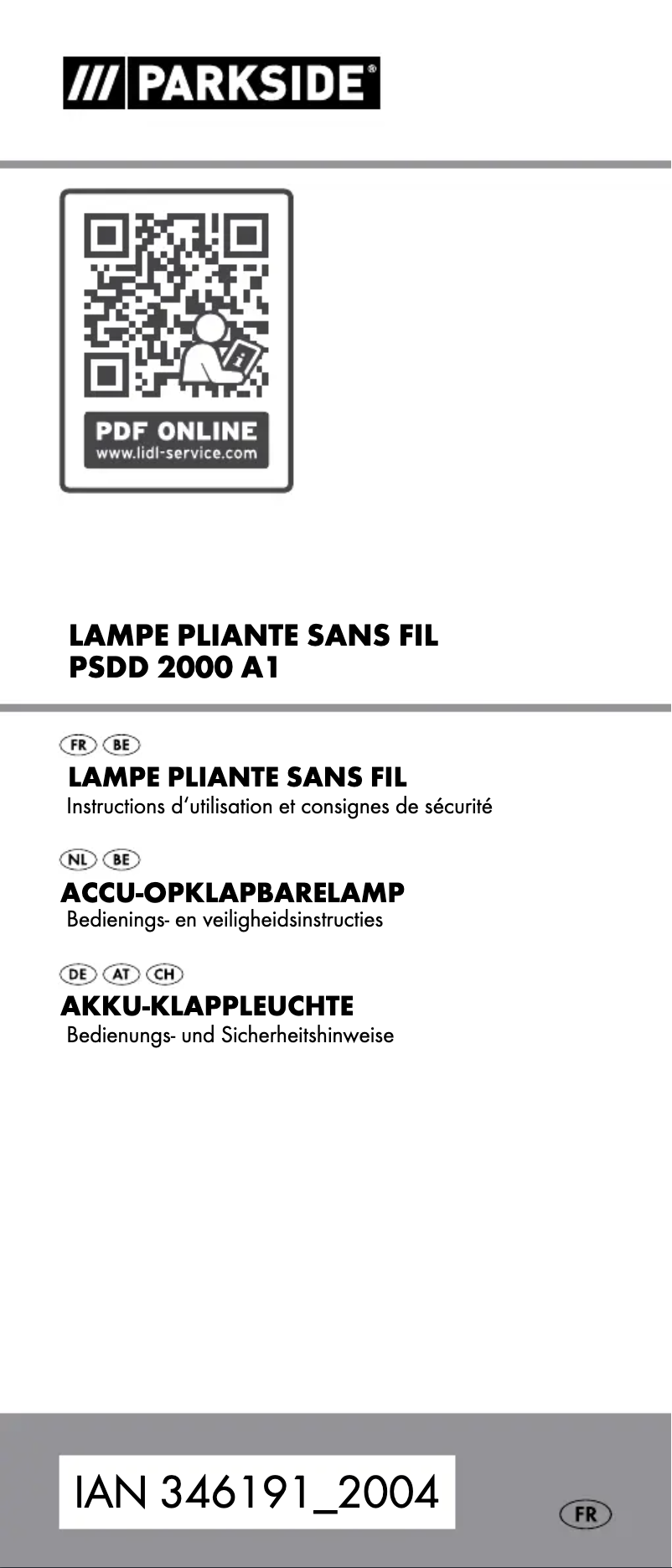 Page 1 de la notice Manuel utilisateur Parkside PSDD 2000 A1