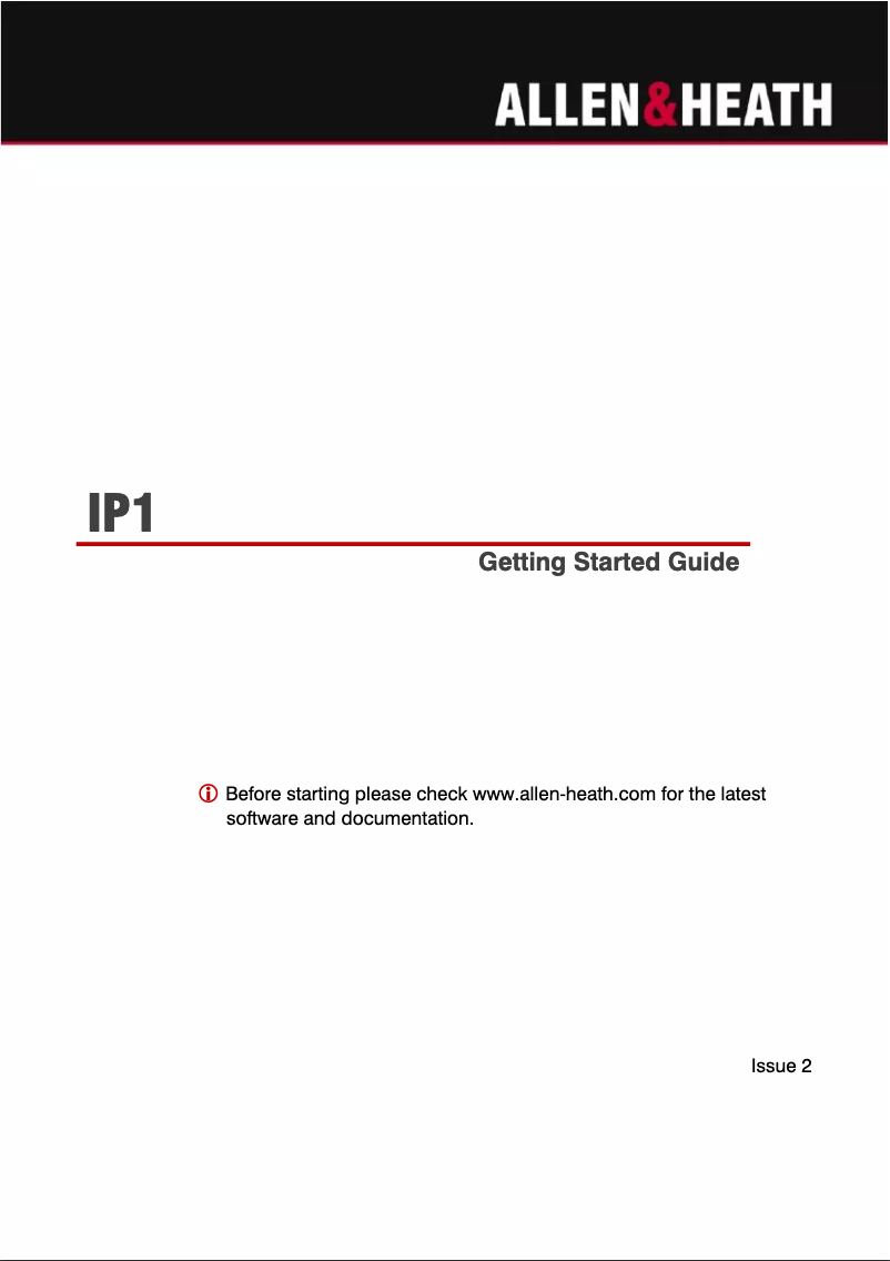 Página 1 del manual Manual de usuario Allen & Heath IP1