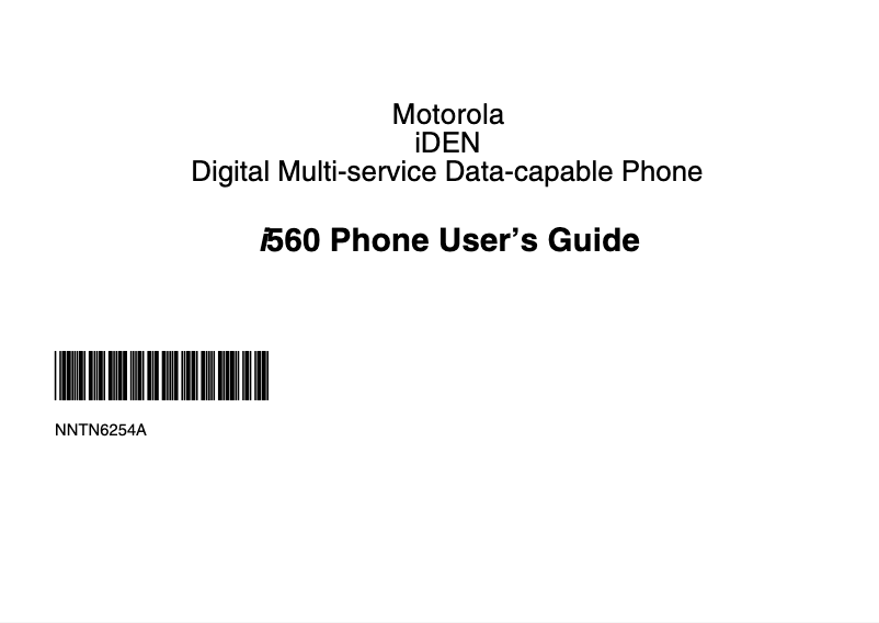 Page 1 de la notice Manuel utilisateur Motorola i560