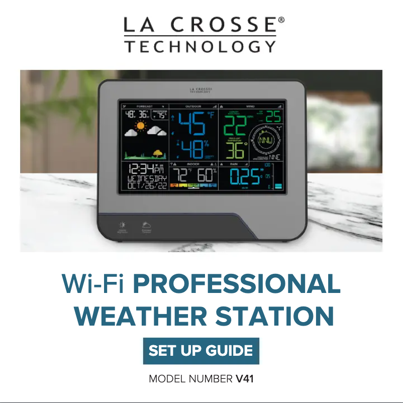 Page n°1 - Manuel utilisateur La Crosse Technology V41-PRO