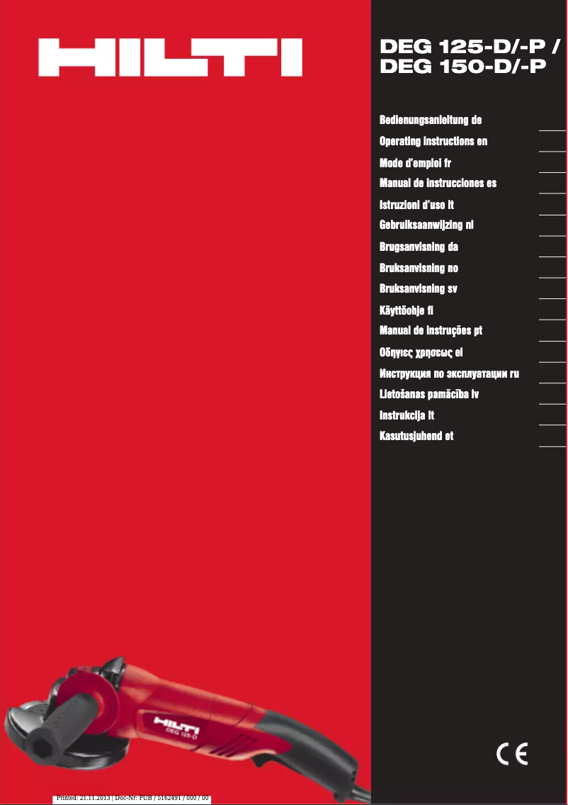 Page n°1 - Manuel utilisateur Hilti DEG 125-P