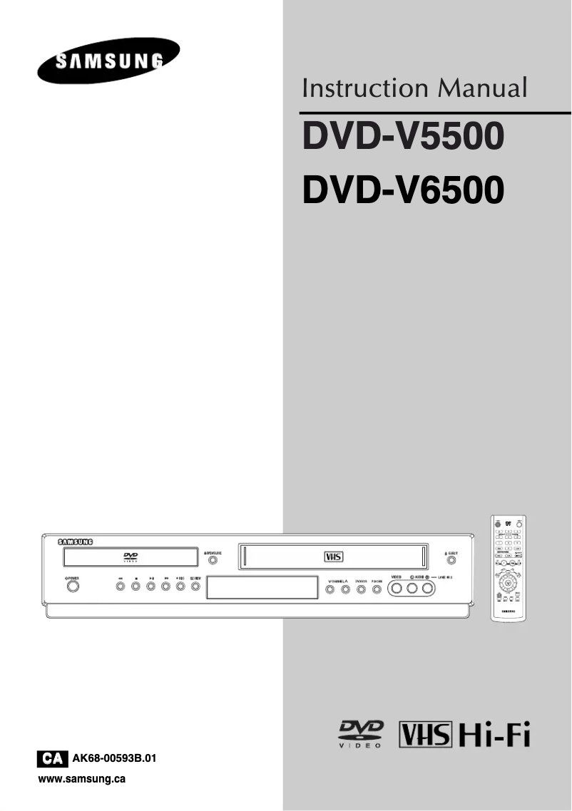 Page 1 de la notice Manuel utilisateur Samsung DVD-V6500