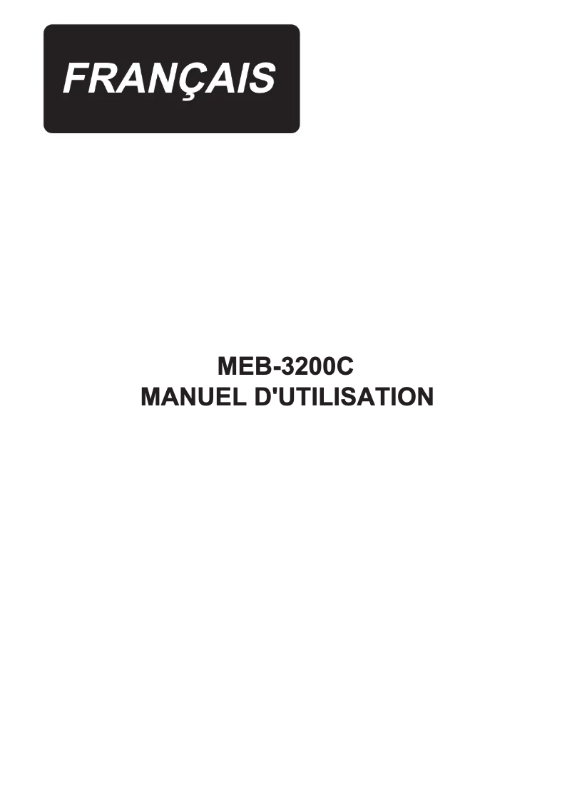 Image de la première page du manuel de l'appareil MEB-3200C