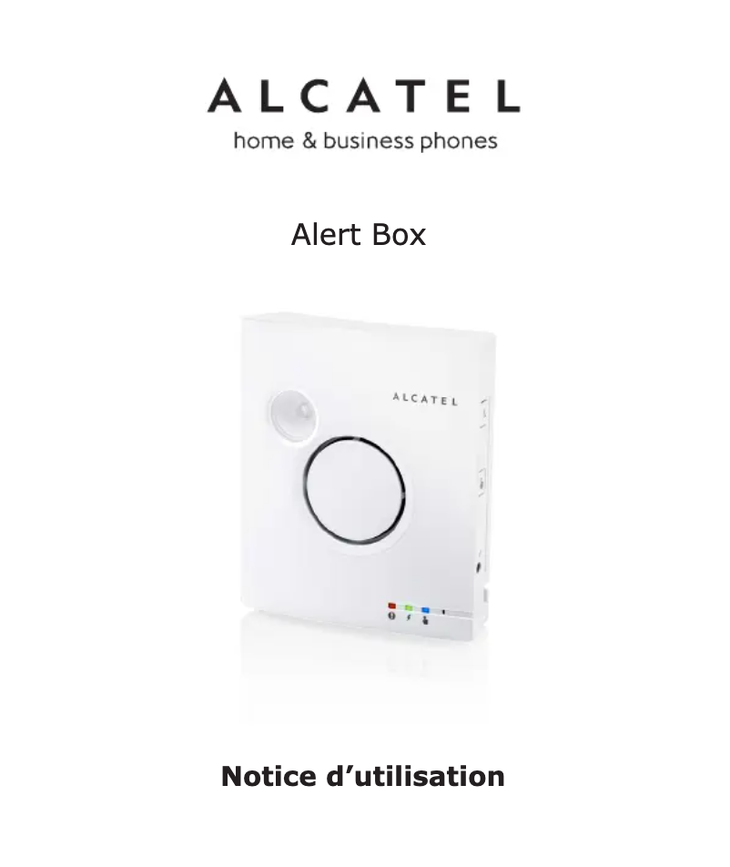 Page 1 de la notice Manuel utilisateur Alcatel Alert Box