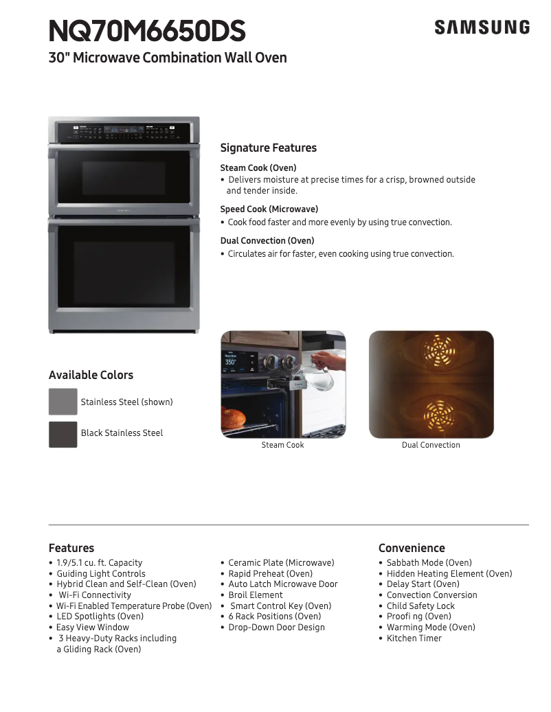 Página 1 del manual Ficha técnica Samsung NQ70M6650DS