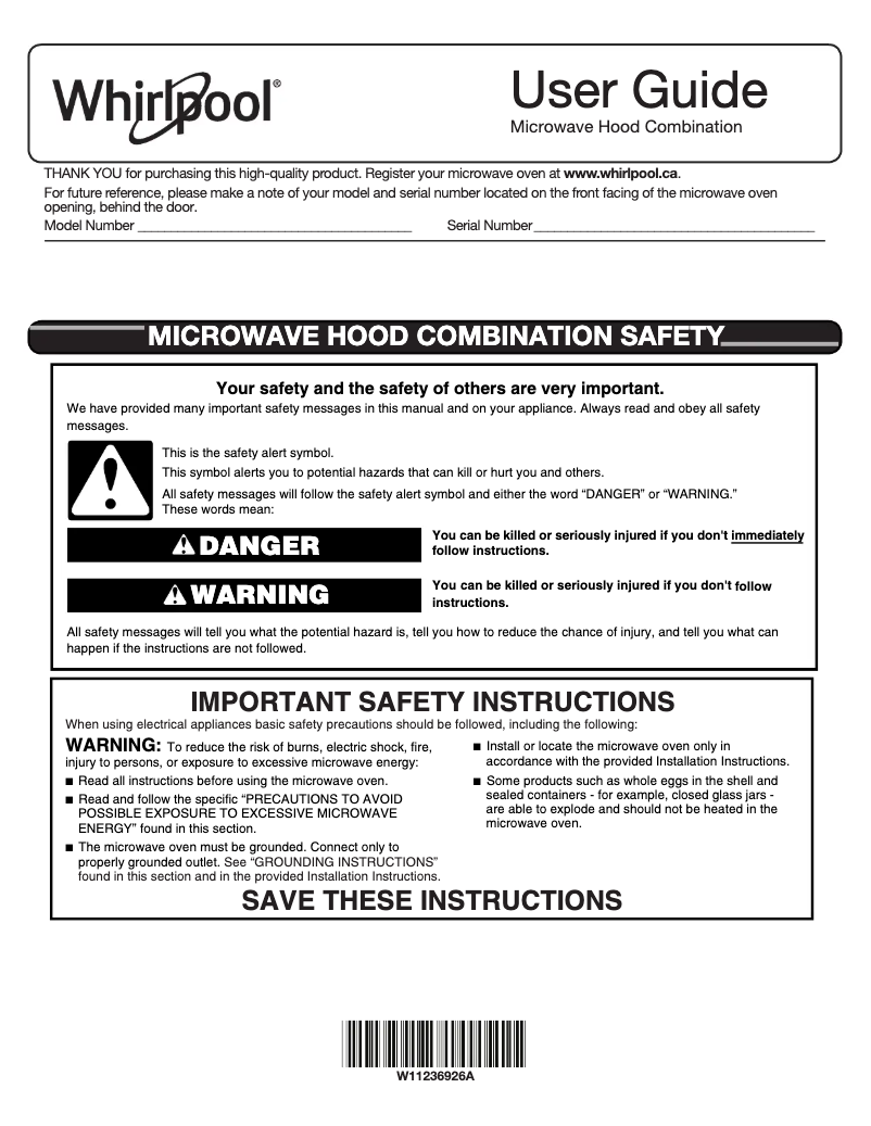 Page 1 de la notice Manuel utilisateur Whirlpool YWML75011HW