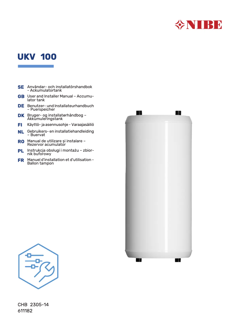 Page 1 de la notice Guide d'installation Nibe UKV 20-220