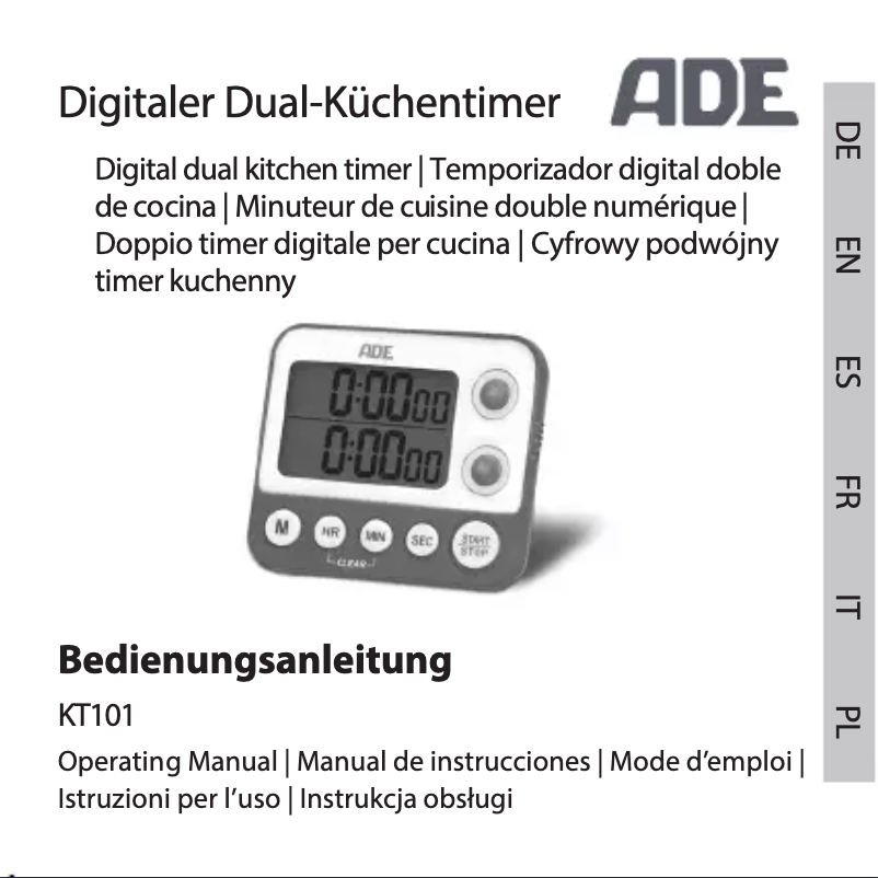 Page n°1 - Manuel utilisateur ADE KT101