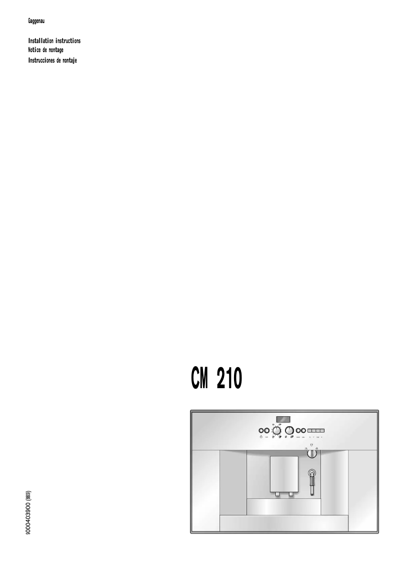 Page 1 de la notice Guide d'installation Gaggenau CM210710