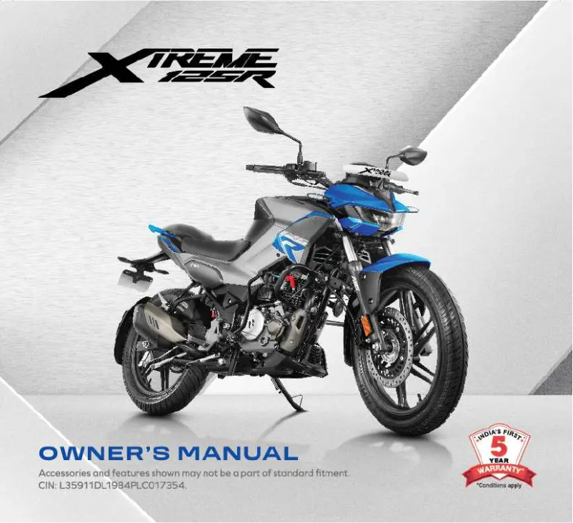 Page 1 de la notice Manuel utilisateur Hero Xtreme 125R (2024)