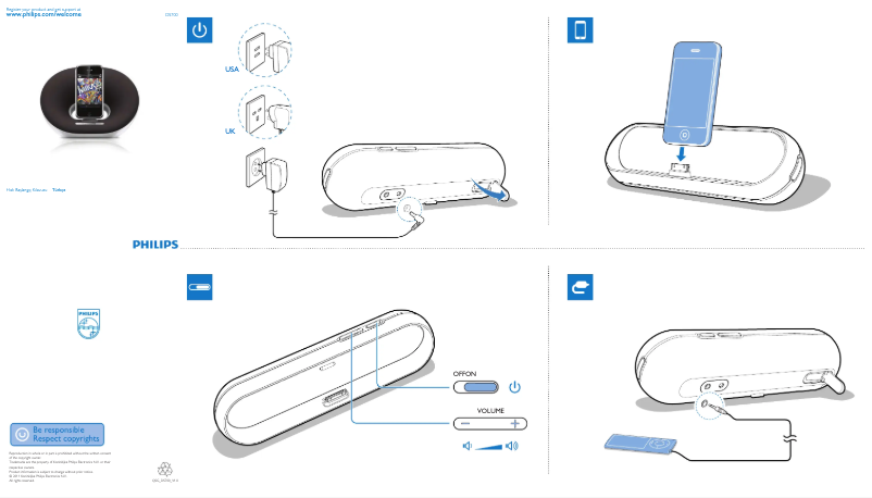 Page 1 of the manual Quick Start Guide Philips DS700