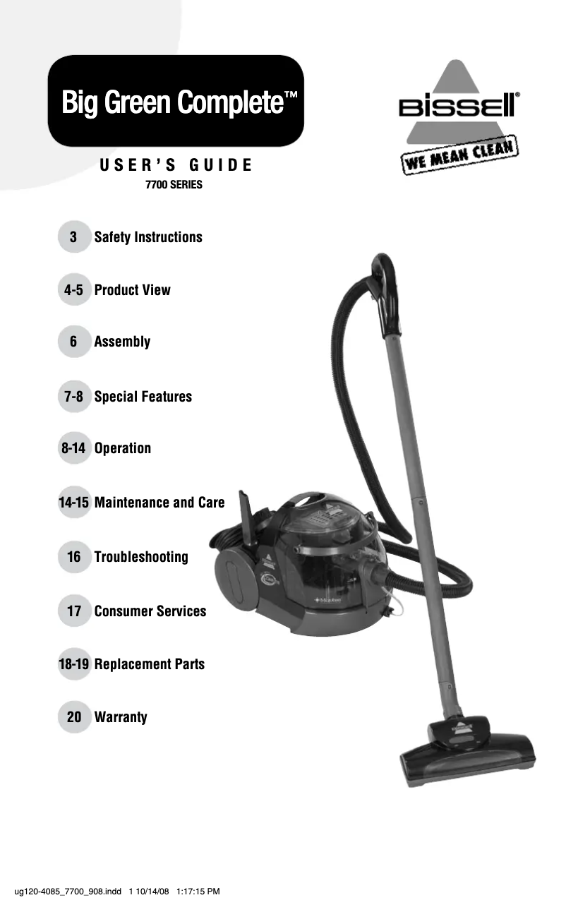 Imagen de la primera página del manual del dispositivo 7700 J