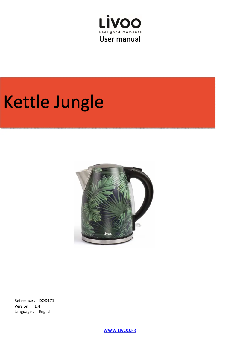 Image de la première page du manuel de l'appareil DOD171