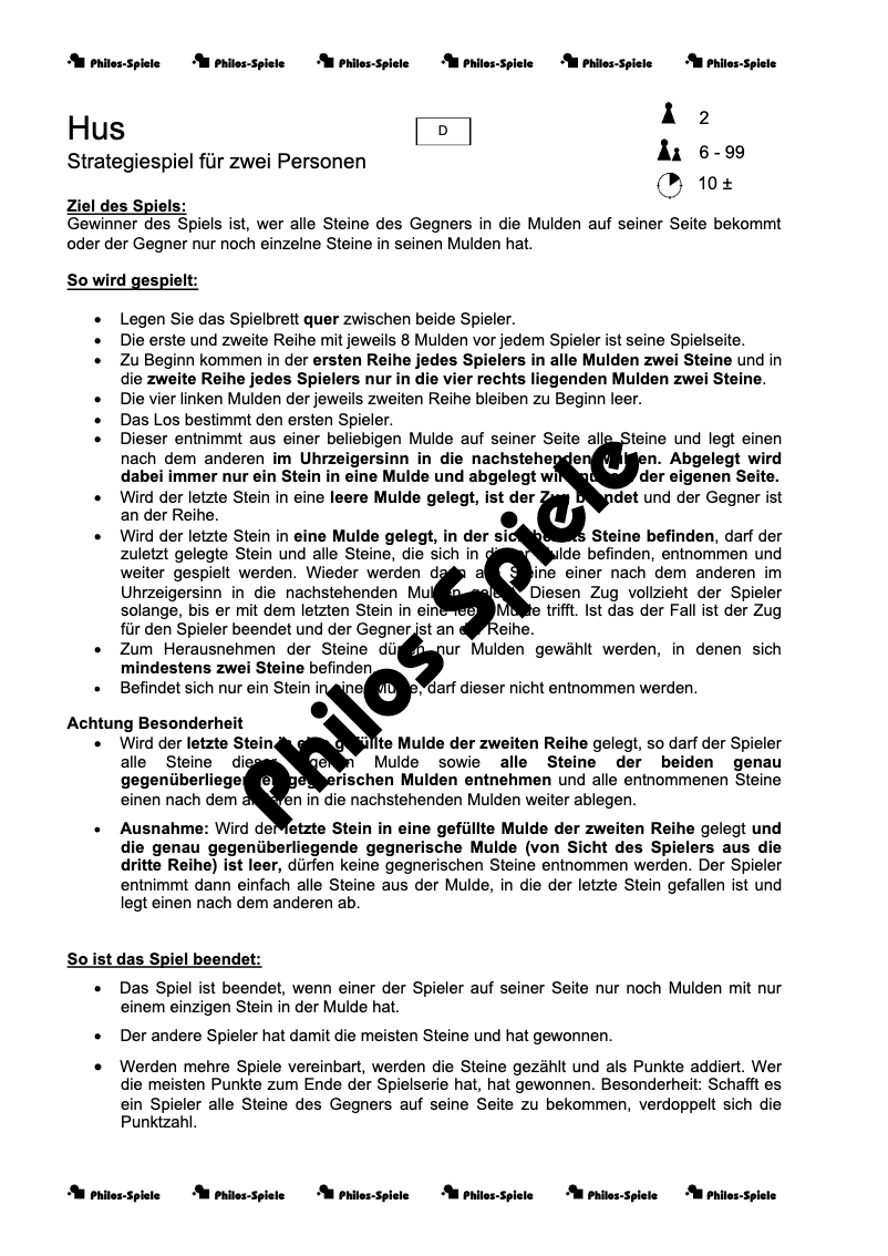 Page 1 de la notice Manuel utilisateur Philos Hus aus Bambus