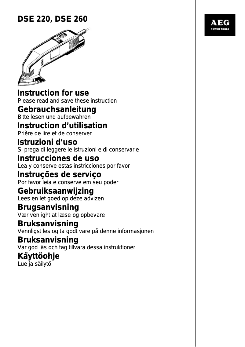 Imagen de la primera página del manual del dispositivo DSE 260
