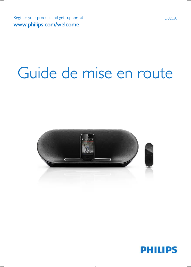Page 1 of the manual Quick Start Guide Philips DS8550