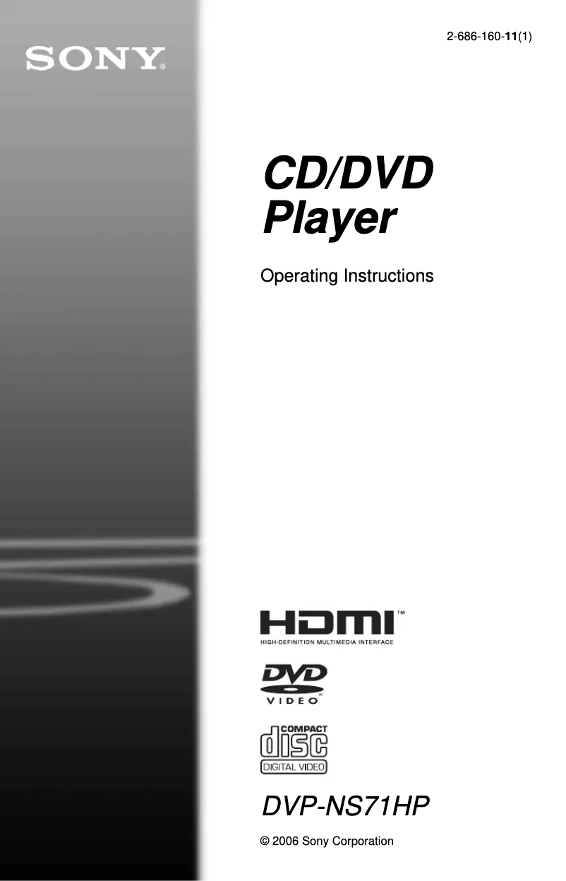Page n°1 - Manuel utilisateur Sony DVP-NS71HP