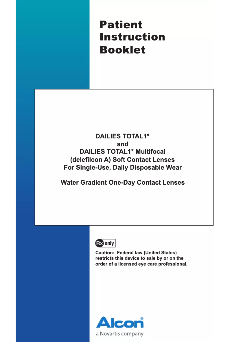 Page n°1 - Manuel utilisateur Alcon DAILIES Total 1 Multifocal