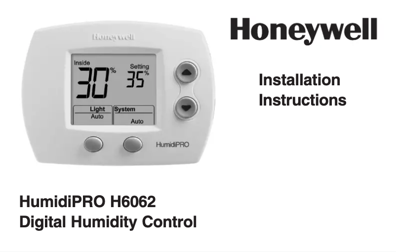 Page 1 de la notice Manuel utilisateur Honeywell HumidiPRO H6062