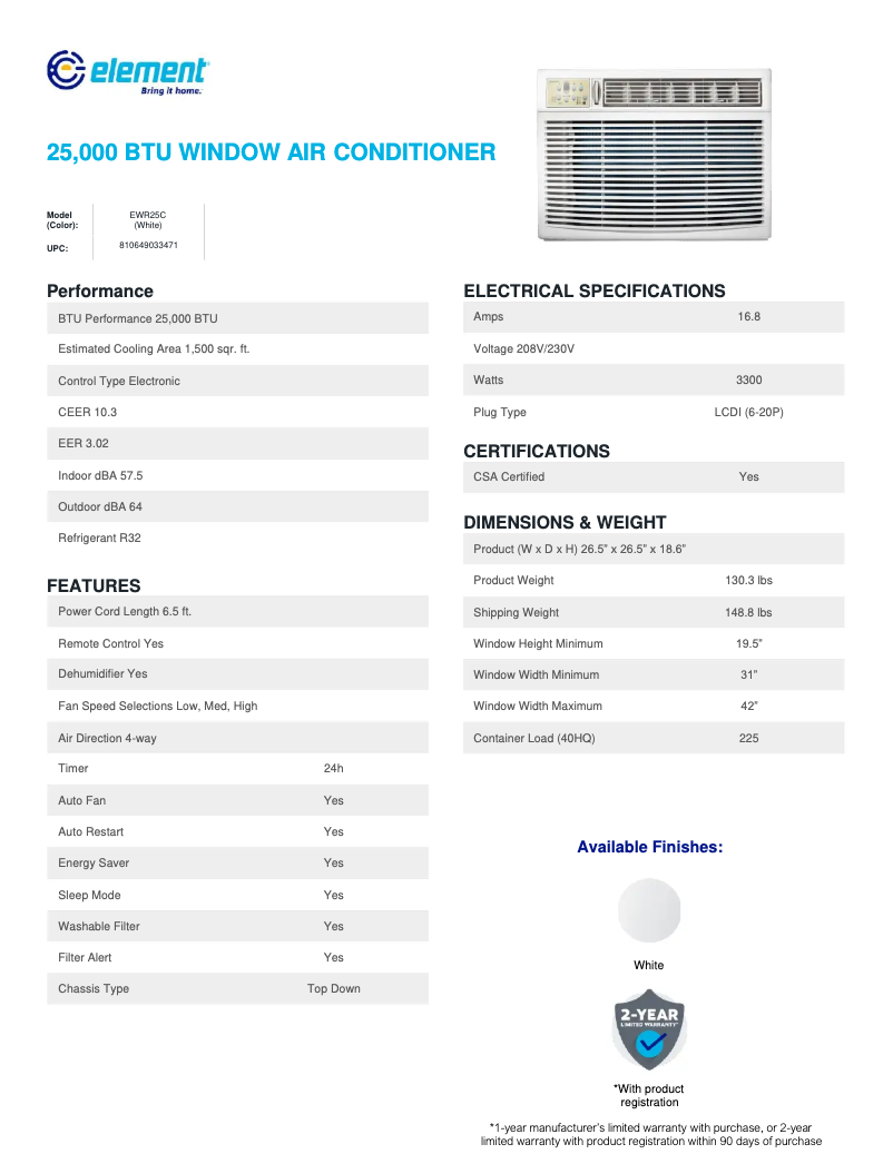 Image de la première page du manuel de l'appareil EWR25C