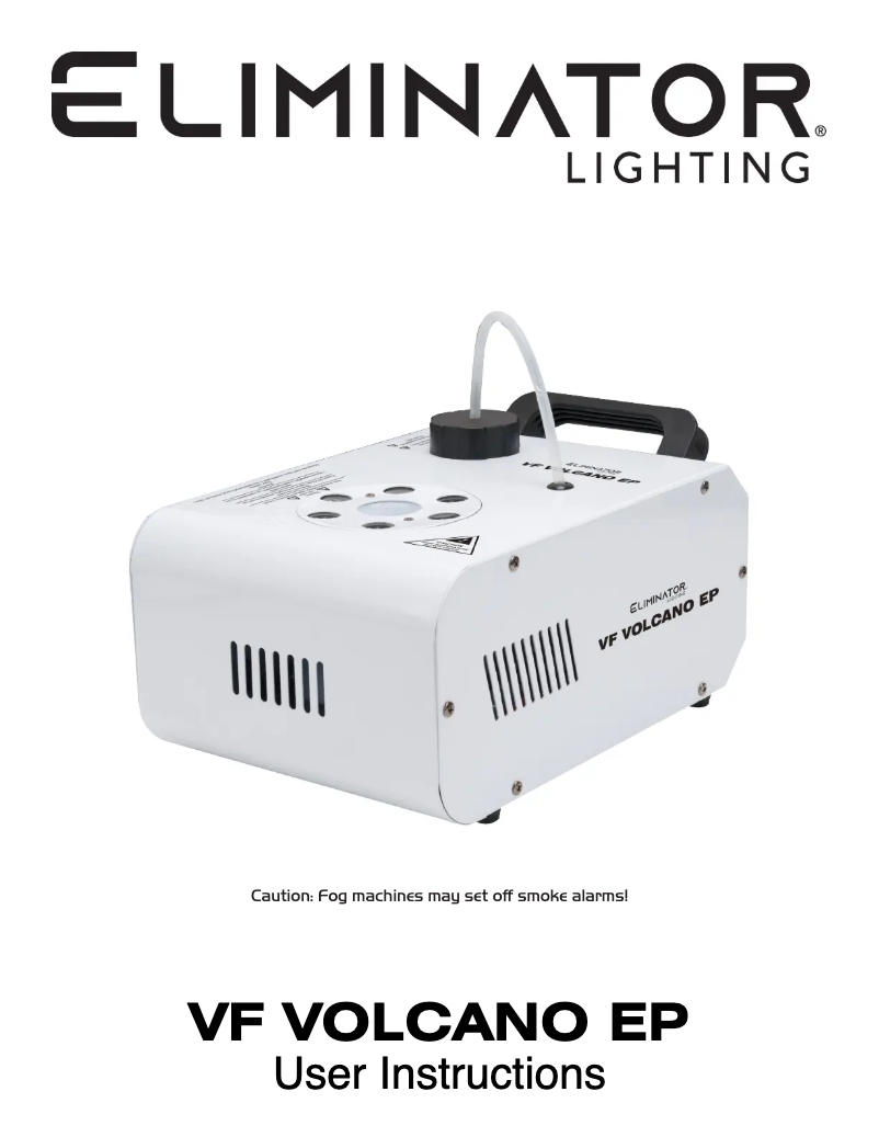 Page n°1 - Manuel utilisateur Eliminator Lighting VF Volcano EP