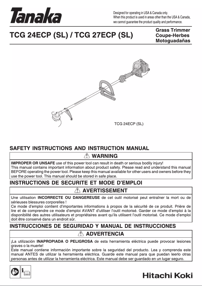 Page 1 de la notice Manuel utilisateur Tanaka TCG24ECPSL