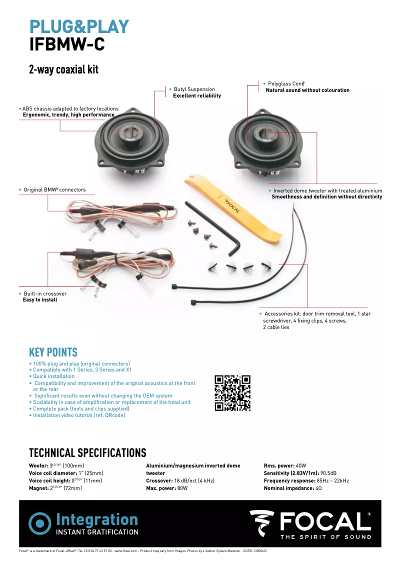 Page n°1 - Fiche technique Focal IFBMW-C