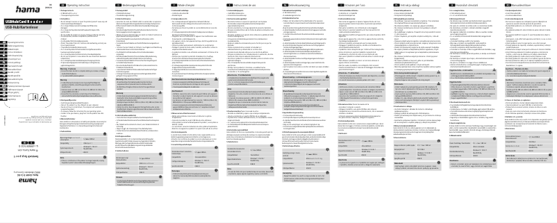 Page n°1 - Manuel utilisateur Hama 00200124
