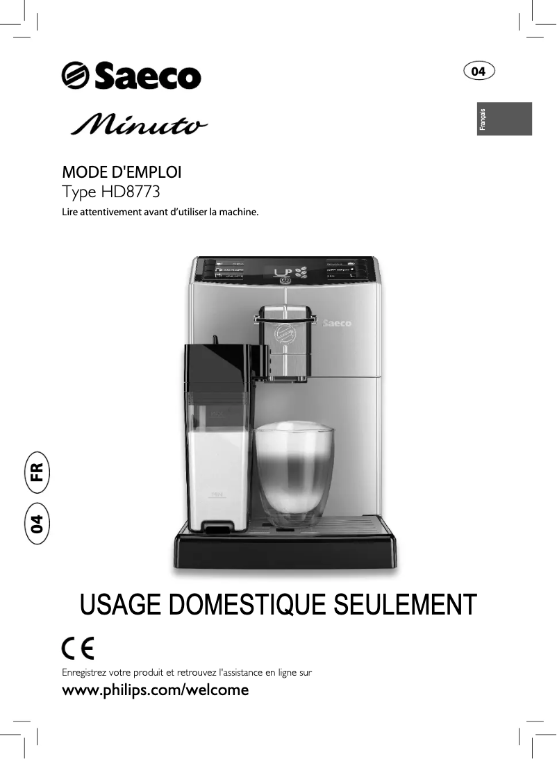 Página 1 del manual Manual de usuario Philips Saeco Minuto HD8773