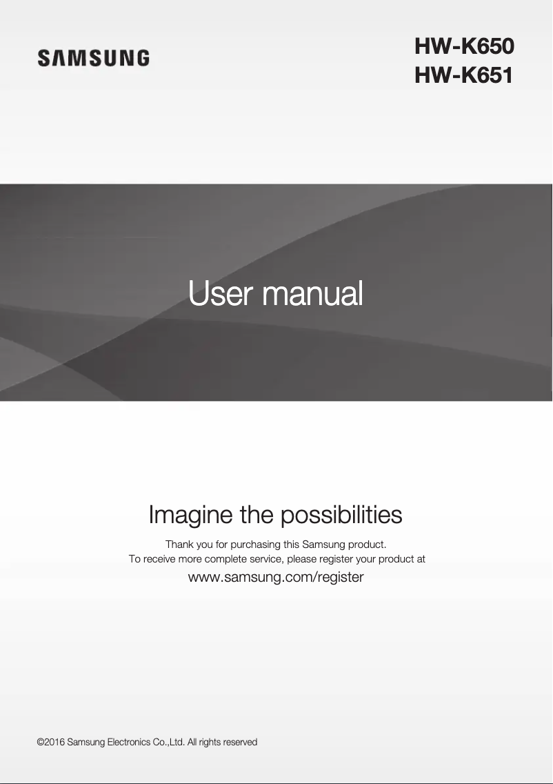 Page 1 de la notice Manuel utilisateur Samsung HW-K660